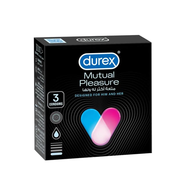 Durex Mutual Pleasure Condoms, 3 Pieces