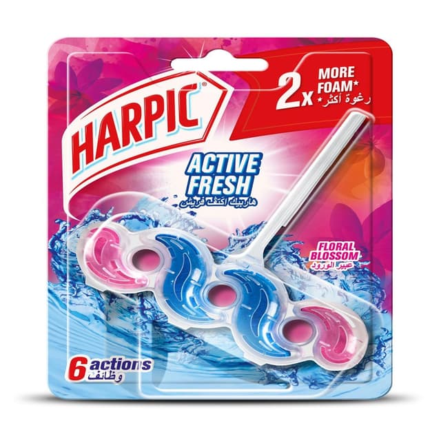 Harpic Active Fresh Floral Blossom Scent Toilet Rim Block, 35g