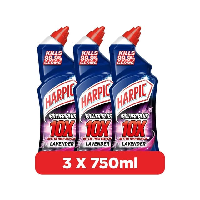 Harpic Lavender Toilet Cleaner, 3x750ml