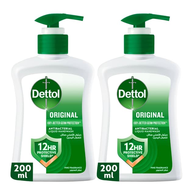 Dettol Original Pine Scent Liquid Handwash, 2x200ml