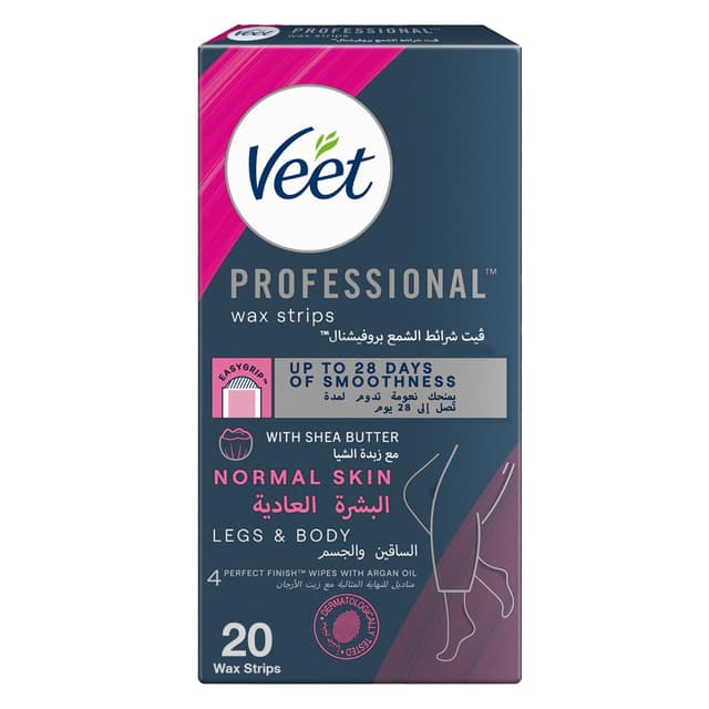 Veet Professional Hair Removal Wax Strips for Normal Skin Legs & Body