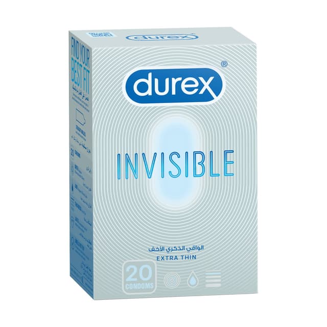 Durex Invisible Extra Thin Condoms, 20 Pieces