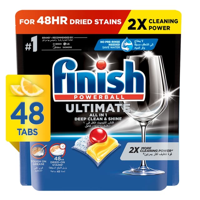Finish Ultimate Lemon Sparkle Scent Dishwasher Tablets, 48 Tablets