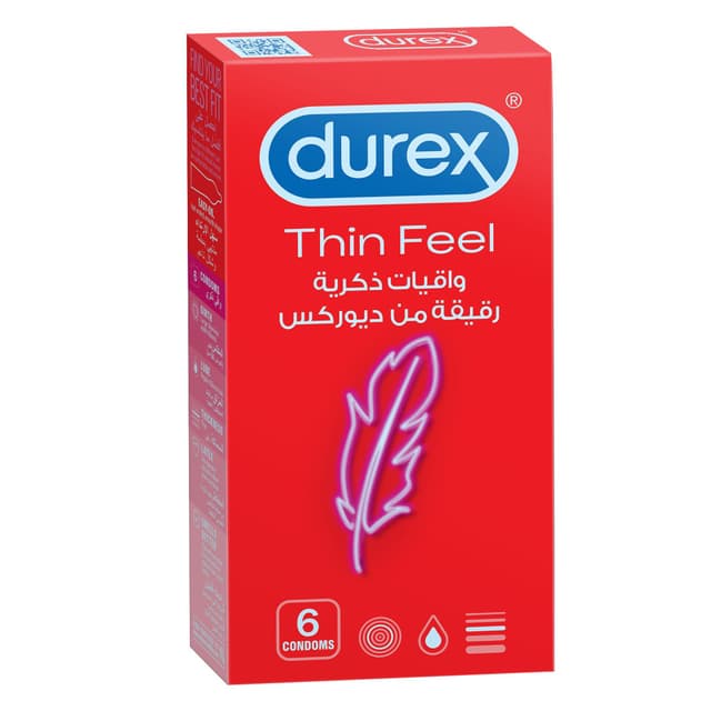 Durex Thin Feel Condoms, 6 Pieces