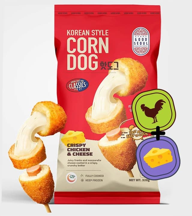 Good Seoul Crispy Chicken & Cheese Korean Style Corn Dog, 4x80g