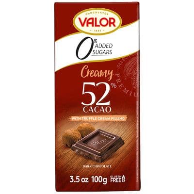 Valor Sugar Free Dark Chocolate with Truffle Cream, 100g