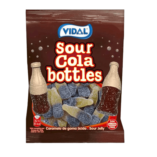Vidal Sour Cola Bottles Gluten Free, 90g