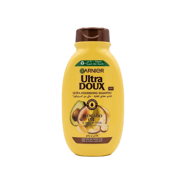 Garnier Ultra Doux Nourishing Shampoo with Avocado Oil & Shea Butter for Very Dry or Frizzy Hair