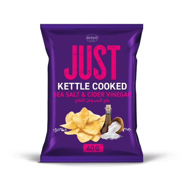 Kitco JUST Sea Salt Cider Vinegar Kettle Cooked Chips, 40g