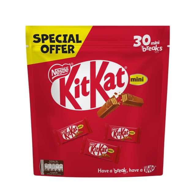 KitKat 2 Fingers Mini Chocolate Bag, 30 Pieces, 405g