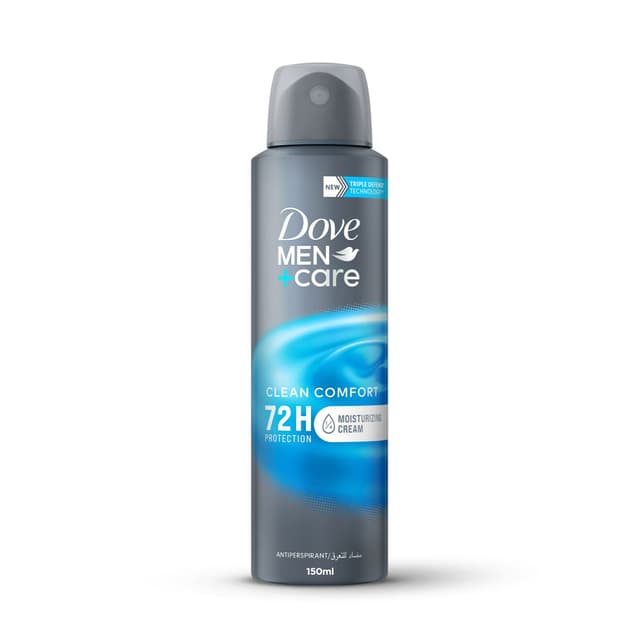 Dove Men+Care Antiperspirant Deodorant Body Spray, Clean Comfort, 150ml