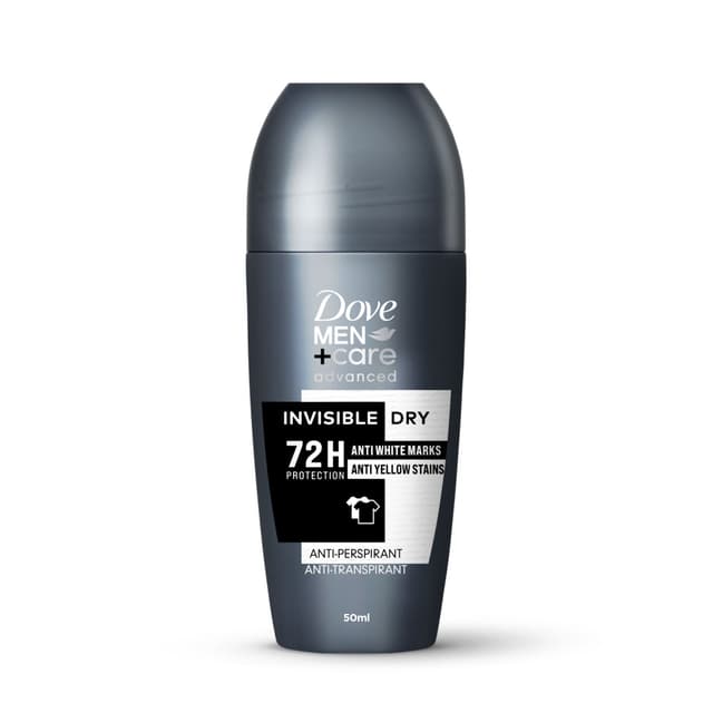 Dove Men+Care Advanced Antiperspirant Roll-On Deodorant, Invisible Dry, 50ml