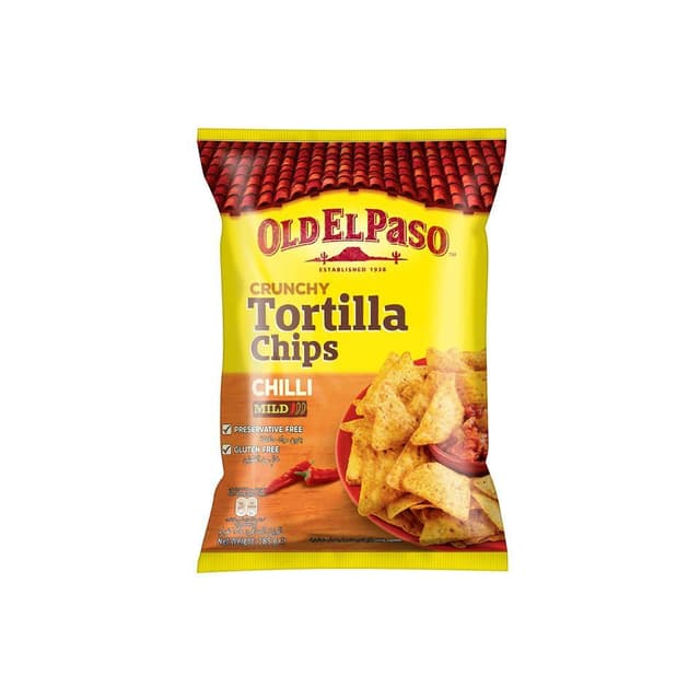 Old El Paso Chilli Tortilla Crunchy Chips, 185g