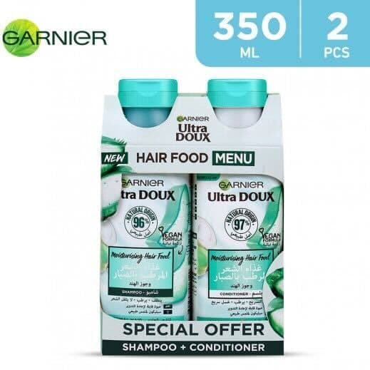 Garnier Hair Food Aloe Vera & Coconut Shampoo, 350ml + Conditioner, 350ml