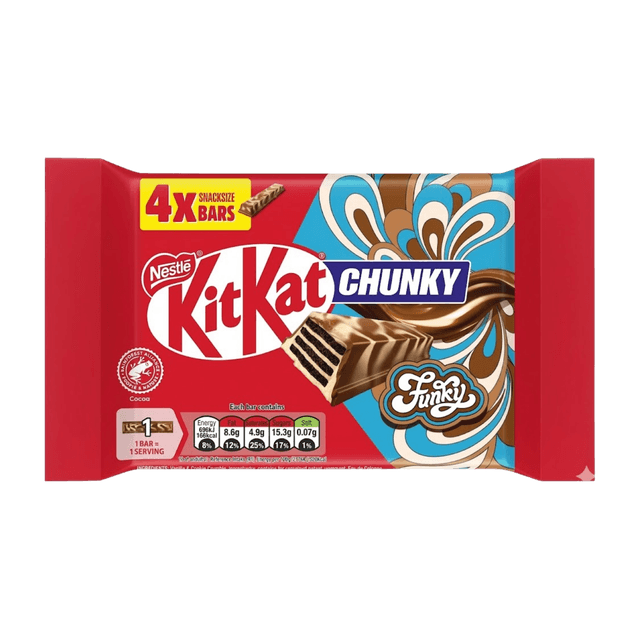 KitKat Chunky Funky Milk & White 4 Bars Chocolate, 128g