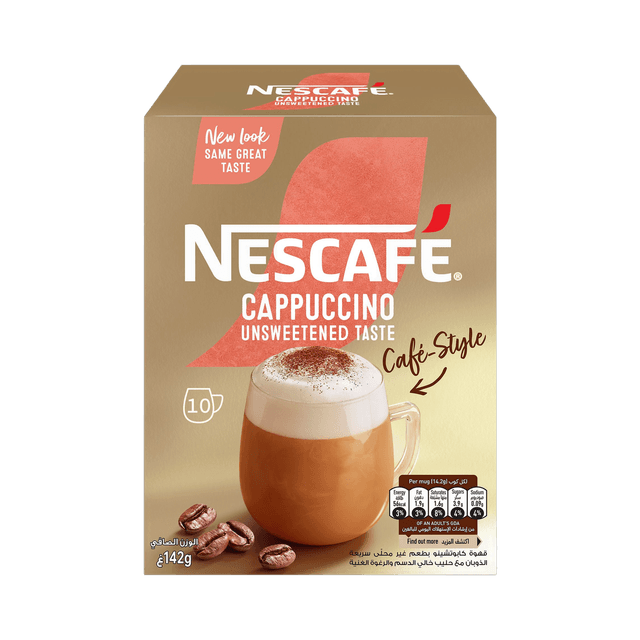 Nescafe Unsweetened Taste Cappuccino Instant Coffee Mix, 10x14.2g