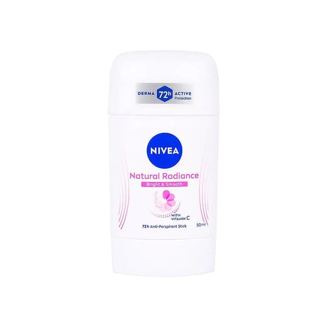 NIVEA Natural Radiance 48H Antiperspirant Deodorant Stick with Vitamin C for Women, 50ml