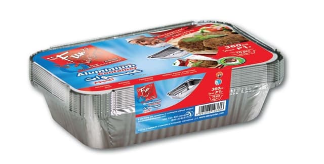 Al Bayader Aluminum Container - 360cc 10 Pieces