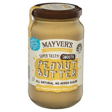 Mayver's No Added Sugar Smooth Peanut Butter, 375g