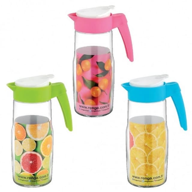 Renga Glass Jug with Plastic Lid