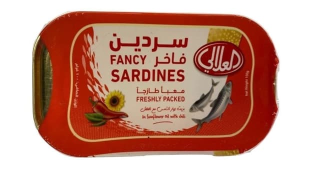 الألالي سردين بالفلفل الحار في زيت عباد الشمس, 100g
