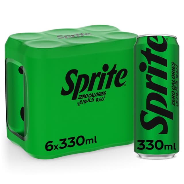 Sprite Zero Soft Drink Can, 6x330ml