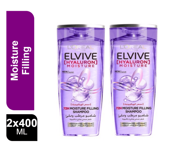 L'Oreal Elvivie Hyaluron Moisture Shampoo, 2x400ml