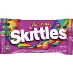 Skittles Sweets Wild Berry Fruit Flavoured Vegan Chewy Bag, 45g