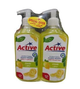 Active Antibacterial Hand Wash Lemon 2 pcs x 500 ml