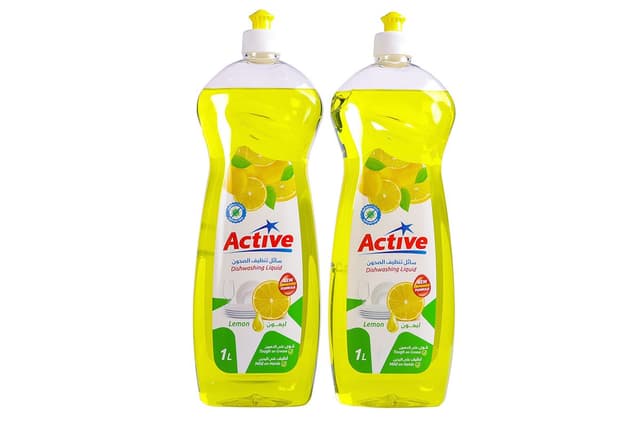 Active Lemon Antibacterial Dishwashing Liquid, 2x1L