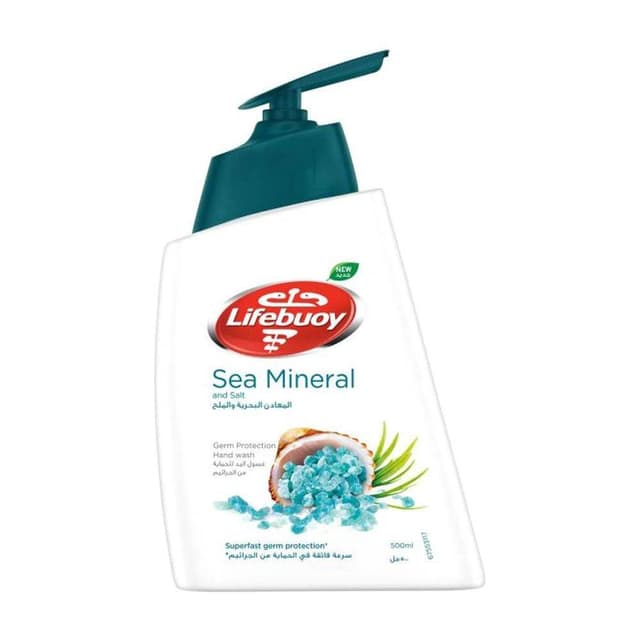 Lifebuoy Antibacterial Liquid Hand Wash with Sea Mineral & Salt, 500ml