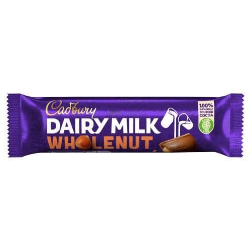 Cadbury Dairy Milk Whole Nut Chocolate Bar, 45g