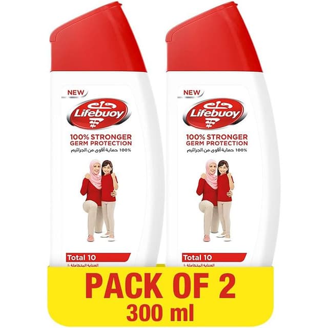 Lifebuoy Total 10 Body Wash, 2x300ml