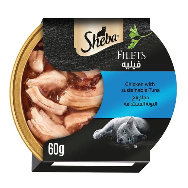 Sheba Chicken with Sustainable Tuna Fillets Cat Food 60g