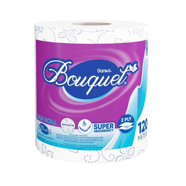 Sanita Bouquet Embossed Maxi Roll, 120m, 1 Roll