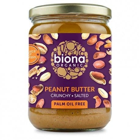 Biona Organic Salted Crunchy Peanut Butter, 500g