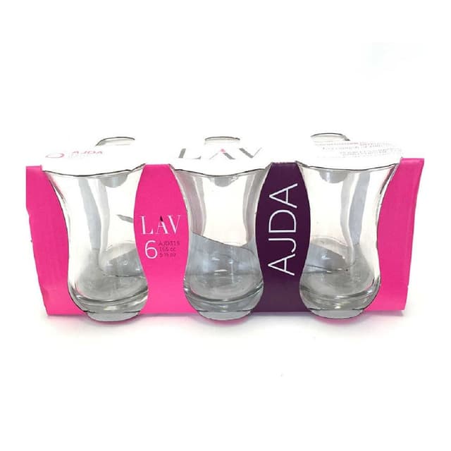 Lav Ajda 315 Glass Tea Cup Set Clear 6 pcs