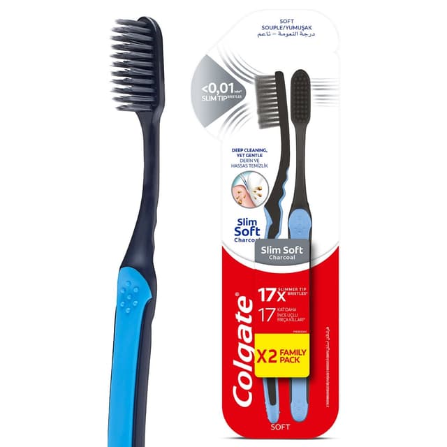 Colgate Slim Soft Charcoal Soft Toothbrush