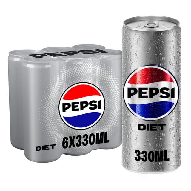 Pepsi Cola Diet Cans, 6x330ml