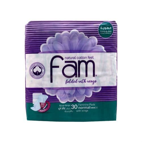 Fam Feminine Pads Wing Mx Fold Normal 30 Pads