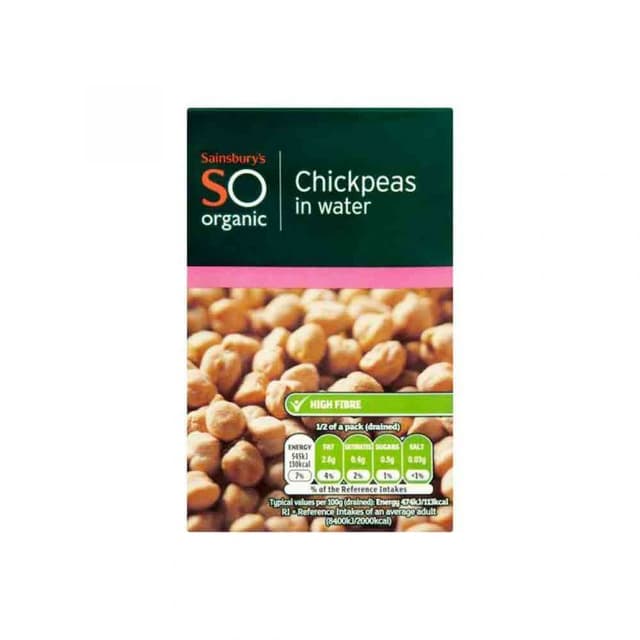 Sainsbury's So Organic Chickpeas In Water 380 Gm