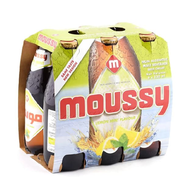 Moussy Lemon Mint Malt Beverage Non Alchoholic Beer, 6x330ml
