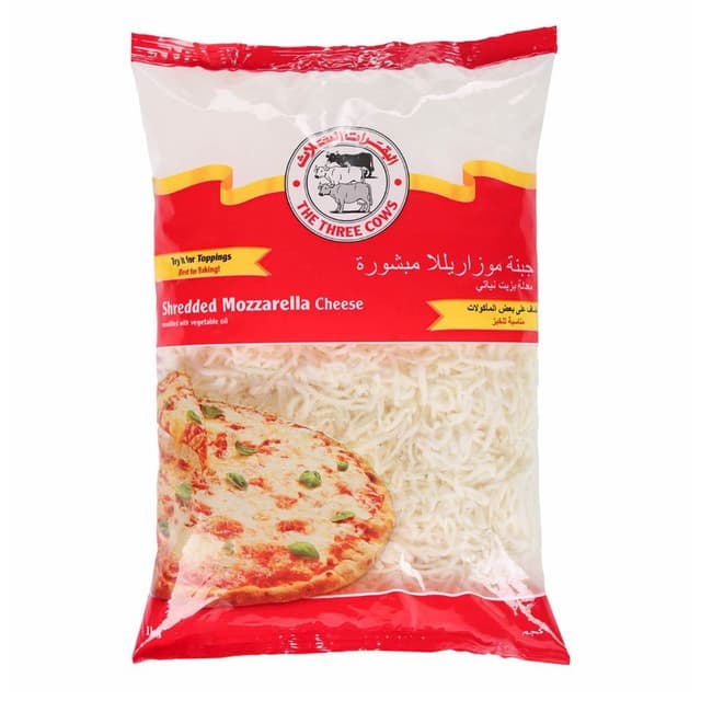 The Three Cows Mozzarella Shredded Cheese 1 Kg