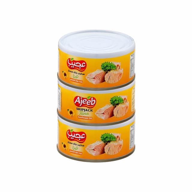 أجيب تونة معلبة في زيت عباد الشمس، 3x160g