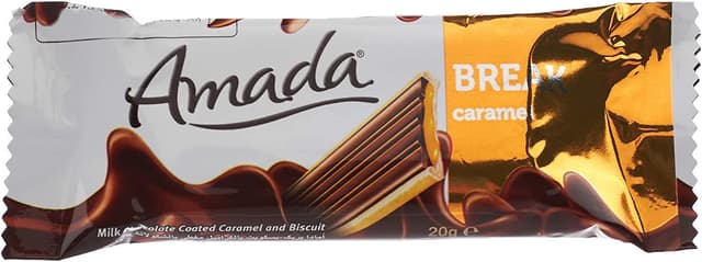Amada Milk Chocolate Biscuit Coated with Break Caramel Mini, 20g