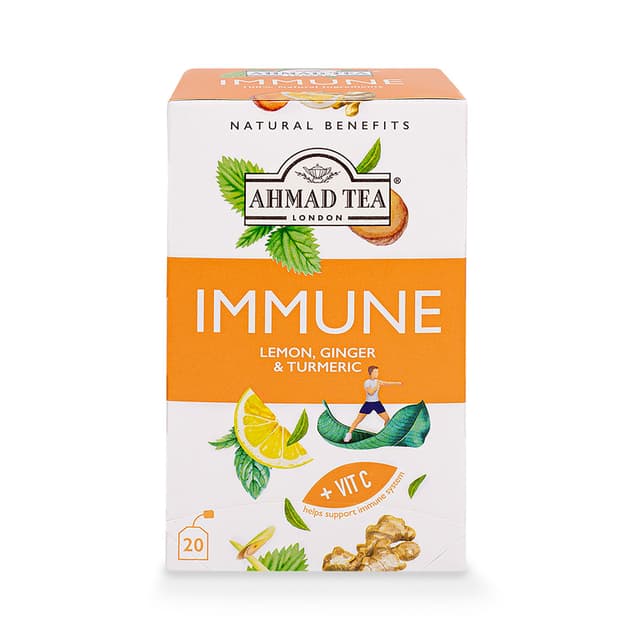 Ahmad Tea Immune Lemon Ginger & Turmeric Tea Bags 20 pcs