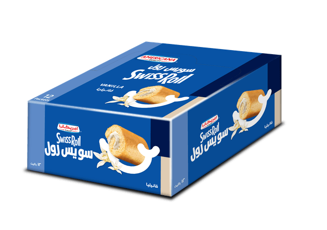أمريكانا ميني سويس كيك رول فانيلا, 12x55g