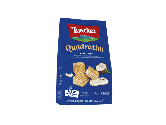 Loacker Quadratini Wafer Cubes Filled with Coconut Cream