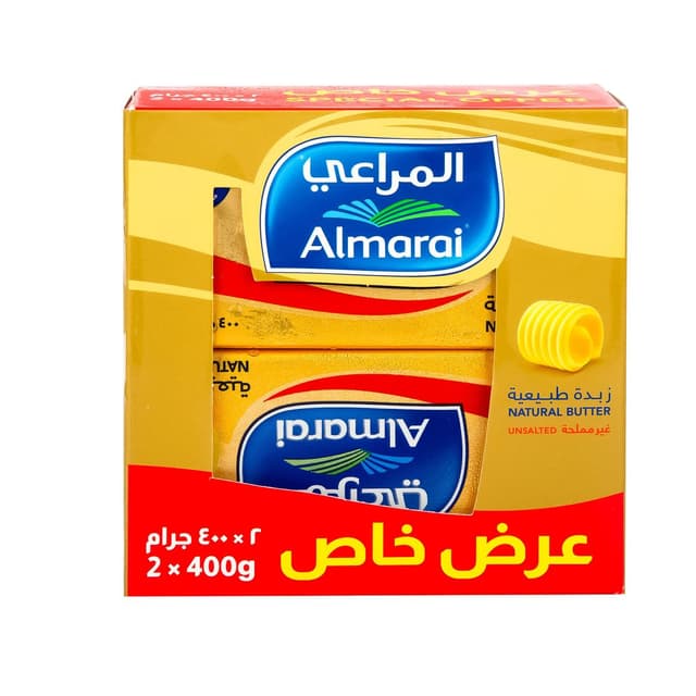 Almarai Unsalted Natural Butter, 2x400g