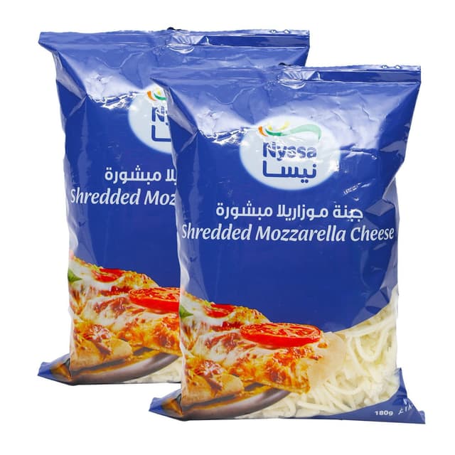 Nyssa Shredded Mozzarella Cheese, 2x180g